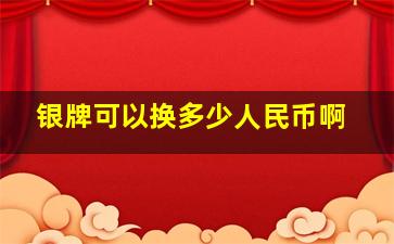 银牌可以换多少人民币啊