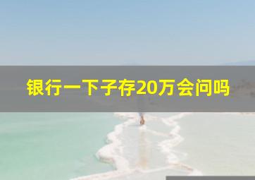 银行一下子存20万会问吗