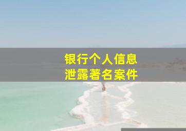 银行个人信息泄露著名案件