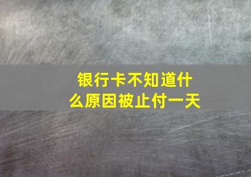 银行卡不知道什么原因被止付一天