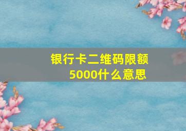 银行卡二维码限额5000什么意思