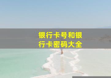 银行卡号和银行卡密码大全