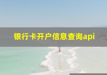 银行卡开户信息查询api