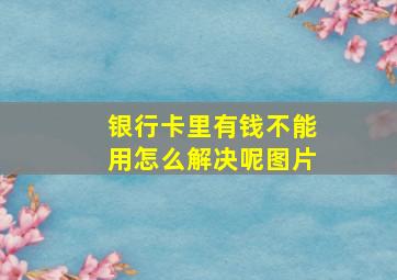 银行卡里有钱不能用怎么解决呢图片