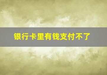 银行卡里有钱支付不了