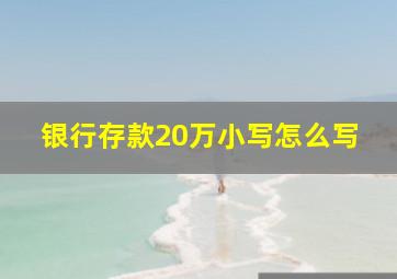 银行存款20万小写怎么写