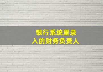 银行系统里录入的财务负责人