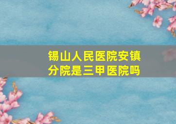 锡山人民医院安镇分院是三甲医院吗