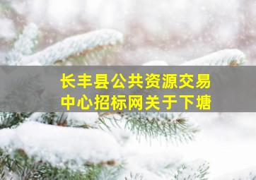 长丰县公共资源交易中心招标网关于下塘