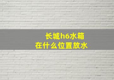 长城h6水箱在什么位置放水