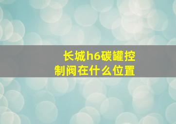 长城h6碳罐控制阀在什么位置