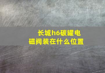 长城h6碳罐电磁阀装在什么位置