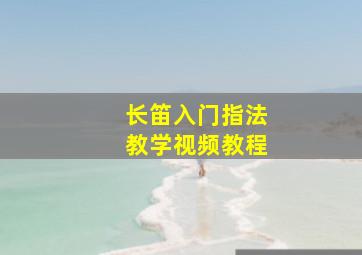 长笛入门指法教学视频教程