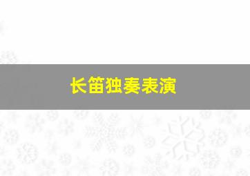 长笛独奏表演