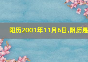 阳历2001年11月6日,阴历是