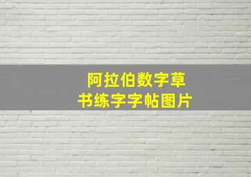 阿拉伯数字草书练字字帖图片