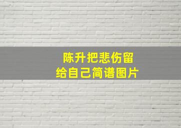 陈升把悲伤留给自己简谱图片