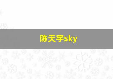 陈天宇sky