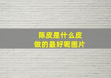 陈皮是什么皮做的最好呢图片