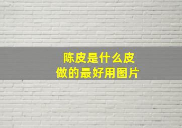 陈皮是什么皮做的最好用图片