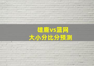 雄鹿vs篮网大小分比分预测