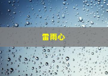 雷雨心