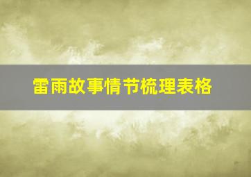 雷雨故事情节梳理表格