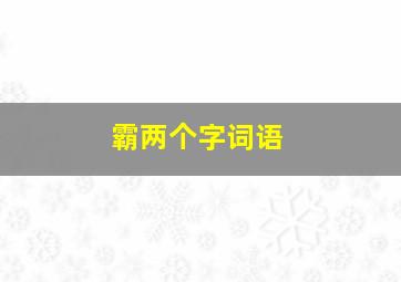 霸两个字词语