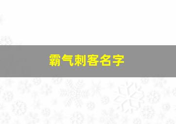 霸气刺客名字