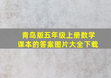 青岛版五年级上册数学课本的答案图片大全下载