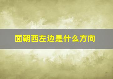 面朝西左边是什么方向