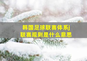 韩国足球联赛体系j联赛规则是什么意思