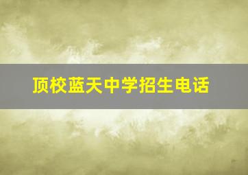 顶校蓝天中学招生电话