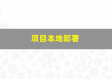 项目本地部署