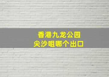 香港九龙公园尖沙咀哪个出口