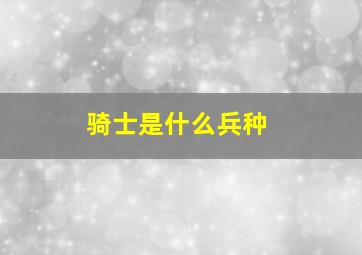 骑士是什么兵种