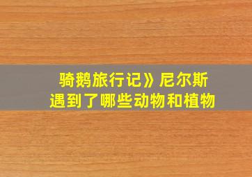 骑鹅旅行记》尼尔斯遇到了哪些动物和植物