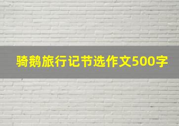 骑鹅旅行记节选作文500字