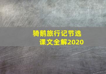 骑鹅旅行记节选课文全解2020