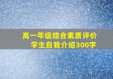 高一年级综合素质评价学生自我介绍300字