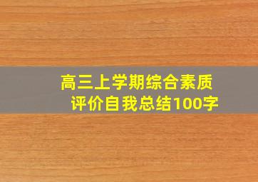 高三上学期综合素质评价自我总结100字