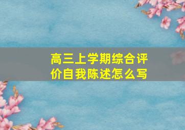 高三上学期综合评价自我陈述怎么写