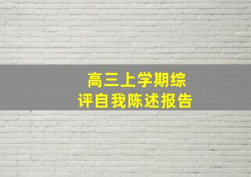 高三上学期综评自我陈述报告