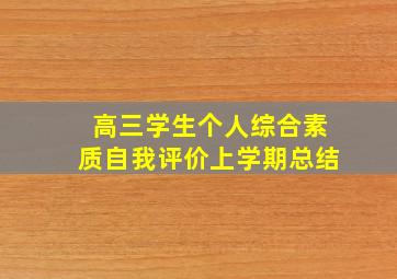 高三学生个人综合素质自我评价上学期总结