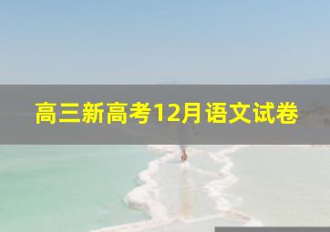 高三新高考12月语文试卷