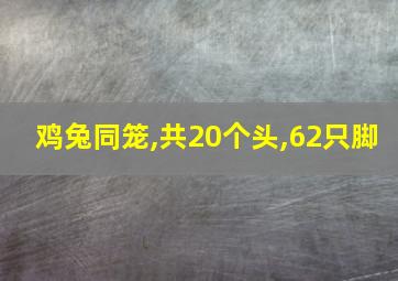 鸡兔同笼,共20个头,62只脚