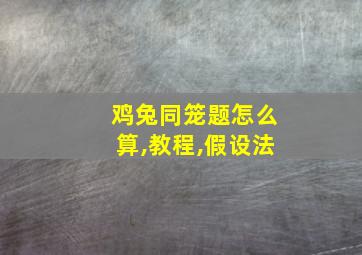 鸡兔同笼题怎么算,教程,假设法