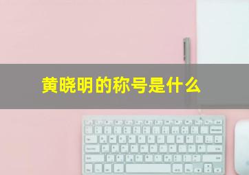 黄晓明的称号是什么