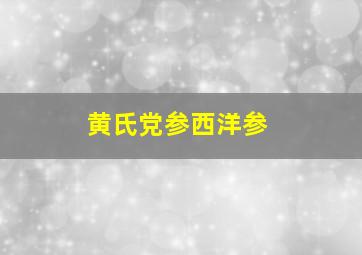 黄氏党参西洋参