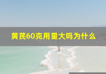 黄芪60克用量大吗为什么